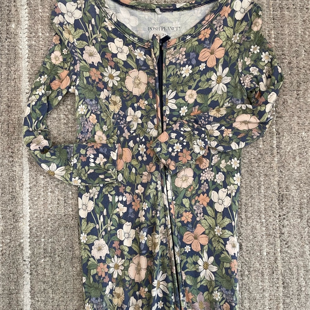 Posh Peanut Floral Convertible One Piece Pajama - Picture 4 of 4